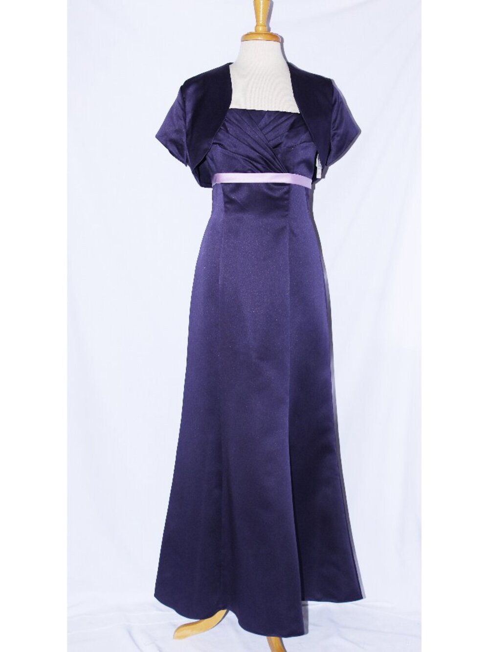 Romantic Bridals #5519 Long Satin Bridesmaid Dress-Size 16-AMETHYST HEATHER-NWT